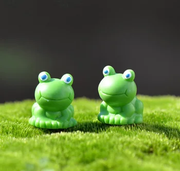 50 adet Kawaii Mavi Gözler Kurbağalar Mini Oyuncaklar DIY Brinquedos Anime Karikatür Rakamlar Peri Bahçe Minyatürleri Ev Dekorasyon El Sanatları
