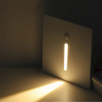 LED iç duvar lambası PIR hareket sensörlü ışık aplik gece lambası 3W merdiven ışık köşe duvar lambası adım ışıkları AC85-265V