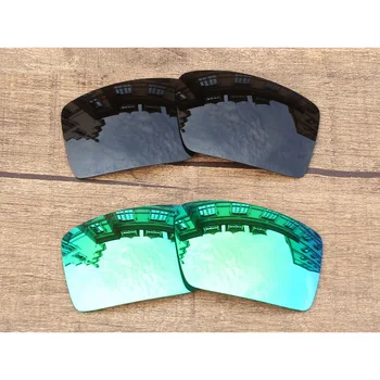 Vonxyz 2 Pairs Stealth Siyah & Gri Yeşil için Polarize Yedek Lensler-Oakley Eyepatch 2 Çerçeve