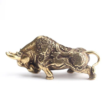 Boğa Piyasası Sembolü Bakır Çin Feng Shui Masa Dekorasyon Bakır Minyatür Figürler Boğa Kartal Pixiu Elk At Süsleme