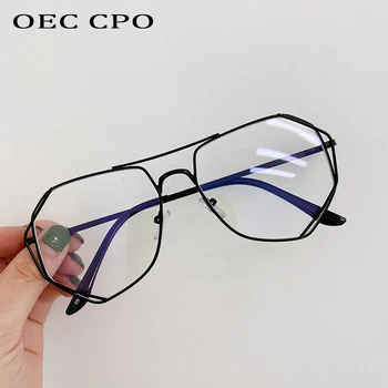 OEC CPO Şeffaf Anti-mavi ışık Gözlük Çerçeve Kadın Moda Şeffaf Kare Gözlük Erkekler Vintage Optik Kadın Gözlük Gafas