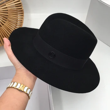 Fedora Siyah yün Sir Moda şapka kadın İngiliz homburg Avrupa ve Amerika Birleşik Devletleri alışveriş parti şapkaları panama