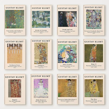 Vintage Gustav Klimt Poster Soyut Mısır Kadın Tuval Resimleri Boho Baskı İskandinav Duvar sanat resmi Ev duvar dekorasyonu için