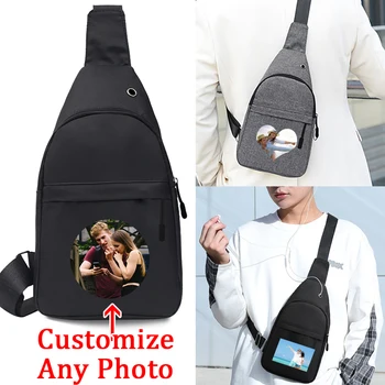 Erkek Göğüs Çanta Rahat Bel Çantası Kısa Seyahat Seyahat askılı çanta Özel Logo erkek USB Şarj Crossbody Çanta Kanvas Çanta
