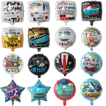 10 Adet / takım 18 inç İspanyolca Mutlu Baba anneler Günü Folyo Balonlar Feliz Dia Mama Papa Helyum Globos Parti Dekorasyon Hediye Baloes