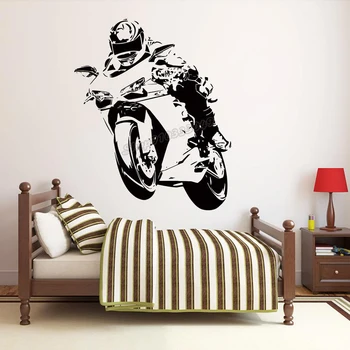 Motocross Duvar Çıkartması Kir Bisiklet Motosiklet Duvar Sticker Motosikletçi Duvar Dekor Vinil Çıkartmaları Ev Yatak Odası Dekorasyon Posteri C985