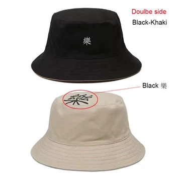 Marka Çift taraflı Pamuk Nakış Panama erkek Kova Şapka Yürüyüş Tırmanma Balıkçılık Balıkçılık moda kapaklar Erkekler hip hop şapka Şapka