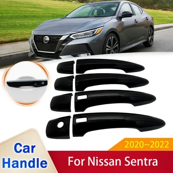 Nissan Sentra Sylphy için B18 2020 2021 2022 Parlak Siyah Akıllı Kapı kulp kılıfı Araba Süslemeleri Styling Dış Aksesuar Sticker