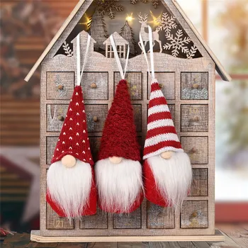 Yeni Yılbaşı Ağacı Kolye Mini Örme Gnome Meçhul Yaşlı Adam Bebek Süsleme NOEL 2023 Noel Dekorasyon Doğum Noel Navidad