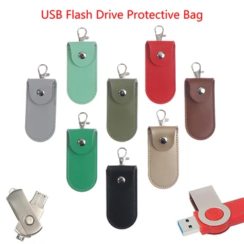 Deri Anahtarlık Deri U Disk Çile kılıf çanta Kılıf Koruyucu İçin usb flash sürücü Pendrive Memory Stick OTG USB Disk Çanta