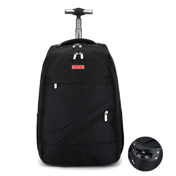 Erkek Seyahat Çantası Tekerlekli Adam Sırt Çantası Polyester Çanta Su Geçirmez Bilgisayar Packsack Marka Tasarım Sırt Çantaları Arabası sırt çantası