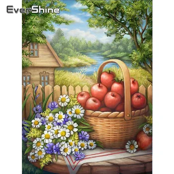 EverShine Elmas Nakış Meyve Çapraz Dikiş Elmas Boyama Manzara İğne Mozaik Sanat Kitleri Hediye Duvar Dekorasyon