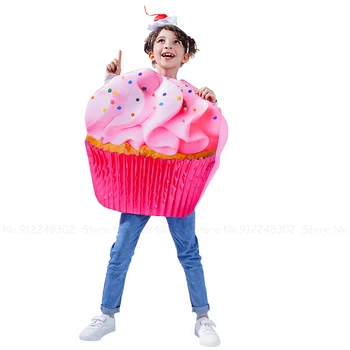 Cadılar bayramı Karnaval Parti Çocuk Kız Sevimli dondurmalı pasta Cupcakes Erkek Komik Rol Cosplay Kostümleri Sahne Performansı Sahne