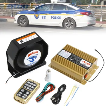 12 Ses Yüksek Sesle 12V Araba uyarı alarmı Polis megafon mikrofonlu hoparlör Sistemi ve Kablosuz Uzaktan Kumanda