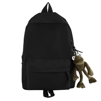 Katı Siyah Sırt Çantası Taşınabilir büyük kapasiteli okul çantası Oxford eğlence Veya Seyahat Çantası Naylon Satchel Beyaz omuzdan askili çanta