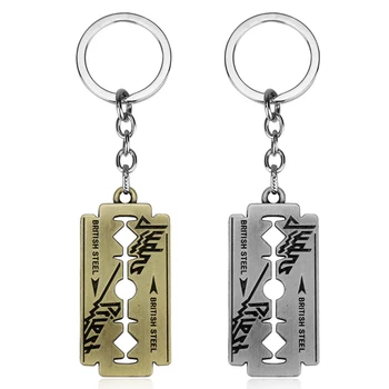 Yeni Moda Hip Hop Judas Priest Anahtarlık tıraş bıçağı Şekli Anahtarlık Müzik Grubu Anahtarlık Anahtarlık Kolye Chaveiro Takı