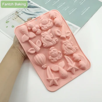 Yeni Fantezi çocuk Dünya Tema Karikatür Hayvan silikon kalıp Fondan çikolatalı kek Dekorasyon Pişirme Mutfak Reçine Sanat Araçları