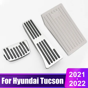 Hyundai Tucson 2021 2022 için NX4 Alüminyum Alaşım Araba Ayak Pedalı Kapağı Yakıt Hızlandırıcı Fren İstirahat pedal pedi Aksesuarları