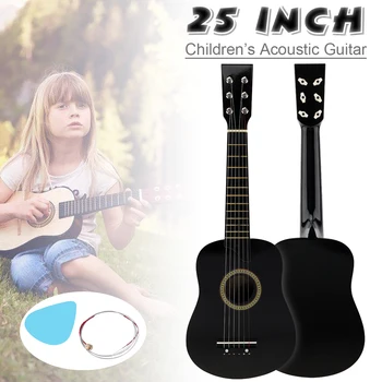 25 İnç Ihlamur Akustik Gitar 6 Dizeleri Guitarra Pick Acemi için Çocuk Çocuk Hediye Oyuncak