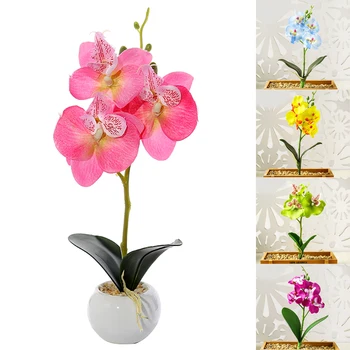 Simülasyon küçük Kelebek Orkide Sahte Çiçek Mini ipek çiçek İçin Yeni Yıl Ev Düğün Dekorasyon DIY Yapay Phalaenopsis