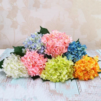 LuanQI Ekstra büyük Yapay Ortanca Çiçekler 11 Çatal Ortanca Buket Ev Dekorasyonu Düğün Çiçek Parti Malzemeleri Fotoğraf Prop