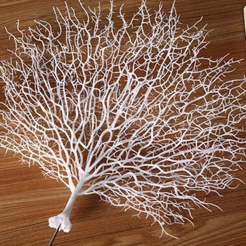 Simülasyon Plastik Bitki Mercan Şube Kurutulmuş DIY Ev Masaüstü Dekorasyon Yapay Tavuskuşu Ağacı Deniz ağaç dekor Kurutulmuş Şube