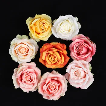 5 adet / 10 cm yapay çiçek ipek çiçek gül kafa düğün parti ev dekorasyon çekim sahne sahte çiçek 18 renkler