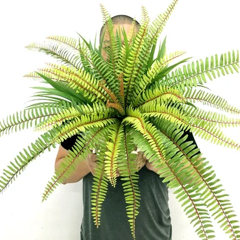 50/65cm Büyük Yapay Fern Tropikal Palmiye Bitkileri Sahte Farsça Duvar Asılı Palmiye Ağacı Plastik Düşen Yapraklar Açık Dekor için