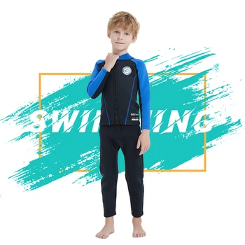 Çocuklar Wetsuit İki Adet Neopren dalgıç kıyafeti 2mm Sörf Wetsuits Çocuk Erkek Termal Mayo Kızlar Tüplü Mayo