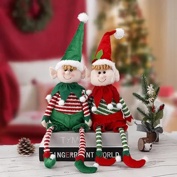 Noel Erkek Ve Kız Elfler Oyuncak Bebek Kırmızı Yeşil Peluş Elf Bebek Süsleri Navidad Dekorasyon Yeni Yıl Dekor 2023 Ev
