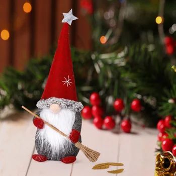 Noel Süpürme Gnome Süpürge Cüce Bebek Meçhul Bebek Peluş İyi Şanslar Noel Partisi Dekor Ayakta Noel Baba