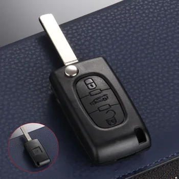 3 Düğmeler Uzaktan Çevirme Katlanır Anahtar Fob Durumda Anahtar Kabuk Tamir İçin Peugeot 207 307 308 407 607 Yedek Araba Anahtarı Fob Kapak