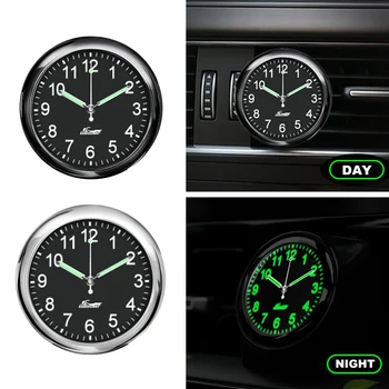 Floresan Gece Görüş Araba Saatler çinko alaşımlı malzeme Otomatik Moda Saatler Otomobil Dekorasyon Süsler Firma Etiket