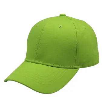 Gösterişli Boş Düz beyzbol şapkası Kireç Yeşil Moda Kadın Erkek 6 Panel Kap Turuncu Spor Şapka Ayarlanabilir