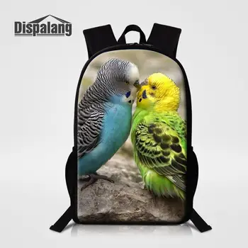 Sevimli Kuş Papağan Süblimasyon Baskı okul çantası Çocuklar İçin 16 İnç Büyük Gizli Sakli Konusmalar Genç Kız Erkek İçin Özel Logo Okul Çantası