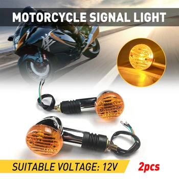 2 Adet 12V Evrensel Autocycle LED sinyal lambası Sarı Ön Arka LightMİni Motosiklet Amber Su Geçirmez Yüksek Parlaklık