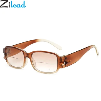 Zilead Moda Konfor okuma gözlüğü Kadın ve Erkek Bifokal Uzak Yakın Büyütme Okuma Gözlük Presbiyopik Gözlük + 1.0 + 4.0