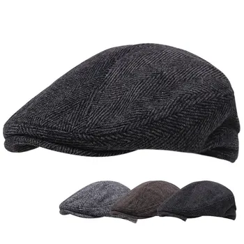 Yeni Kış Pamuk Bereliler Klasik Newsboy Kap Adam Erkekler Ve Kadınlar Rahat Sekizgen Şapka Açık Ressam Şapka