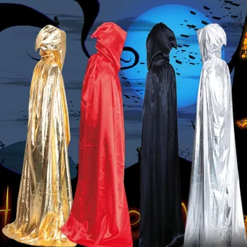 Cadılar bayramı Pelerin Sihirbazı Pelerin Cadılar Bayramı Pelerin Kostüm Ölüm Pelerin giyinmek Siyah ve Kırmızı Altın ve Gümüş Renk