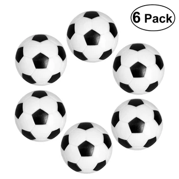 6 ADET 32mm Masa Futbolu Topları Siyah / Beyaz