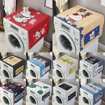 Mikrodalga tozluk İskandinav çamaşır makinesi kılıfı Buzdolabı Koruyucu Karikatür Su Geçirmez fırın kapağı Su Geçirmez Ev Dekorasyon