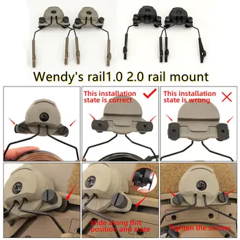 Taktik Kulaklık Kask Wendy's Rail1.0 2.0 3.0 Ray Adaptörü walker'ın Jilet Kulaklık Taktik Av Airsoft Çekim