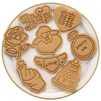 Düğün Sevgililer Karikatür kurabiye kesici Kalıp Bisküvi DIY Kalıp melek Kalp kek gül Şekli Kesici Pişirme Araçları