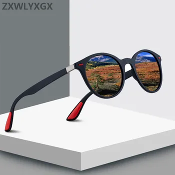 ZXWLYXGX tasarım Klasik Retro Perçin Polarize Güneş Gözlüğü Erkek Kadın TR90 Bacaklar Çakmak Tasarım Oval Çerçeve UV400 Gafas De Sol