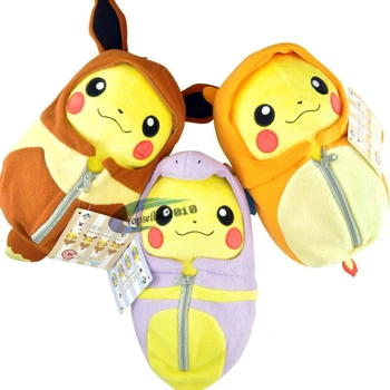 Pokémon Japon Film Çevreleyen Pikachu Uyku Tulumu Serisi Yangın solunum Ejderha Ibu Abo Yılan Peluş Bebek çocuk hediye