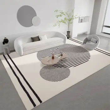 Modern Minimalist Oturma Odası Dekoratif Halı İskandinav Soyut Çizgi Sanat Ev Illusion Geniş Alan Yatak Odası Kabarık Kalın Yumuşak Halı