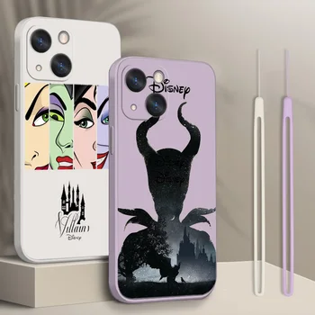 Kötü Kraliçe Disney iPhone 14 13 12 SE 11 XS XR X 8 7 Max Pro PromaX mini 2020 Artı Sıvı Halat Darbeye Dayanıklı telefon kılıfı