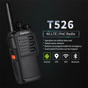 Inrico T526 4G Zello Walkie Talkie LTE PTT Hücresel 4GB Poc Radyo SIM Kart ile Büyük Pil Kapasitesi Ağ Radyo
