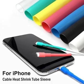 1m / Rulo 6mm Kablo Koruyucu İsı Shrink Tüp Kol Apple iPhone 13 12 11Pro XR X XS 8 7 6 5 iPad Şarj Kablosu Onarım Wrap