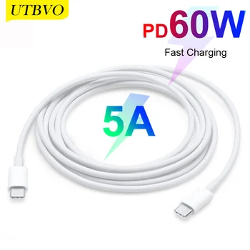 UTBVO PD 60W USB C USB C Tipi Kablo Samsung S20 MacBook Pro iPad Pro 2020 Hızlı Şarj 4.0 USB-C Hızlı USB Şarj Kablosu